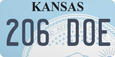 KS license plate 206DOE