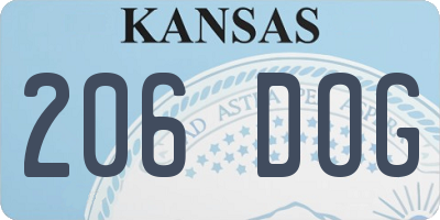 KS license plate 206DOG