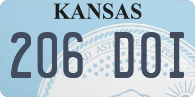 KS license plate 206DOI
