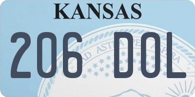 KS license plate 206DOL