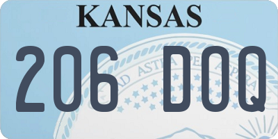 KS license plate 206DOQ