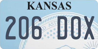 KS license plate 206DOX