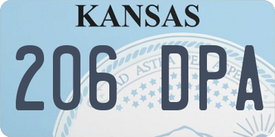 KS license plate 206DPA