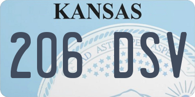 KS license plate 206DSV
