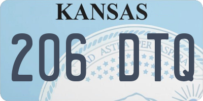 KS license plate 206DTQ