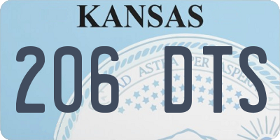 KS license plate 206DTS