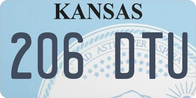 KS license plate 206DTU