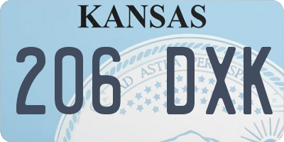 KS license plate 206DXK