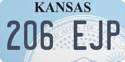 KS license plate 206EJP