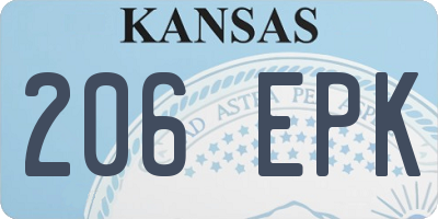 KS license plate 206EPK