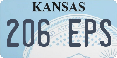 KS license plate 206EPS