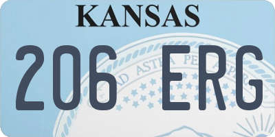 KS license plate 206ERG