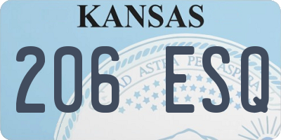 KS license plate 206ESQ