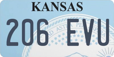KS license plate 206EVU