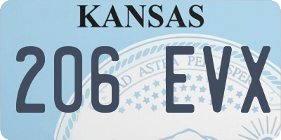 KS license plate 206EVX