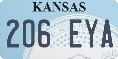 KS license plate 206EYA