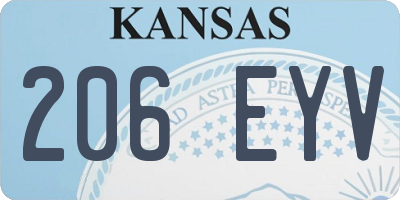 KS license plate 206EYV