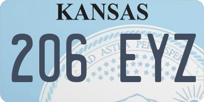 KS license plate 206EYZ