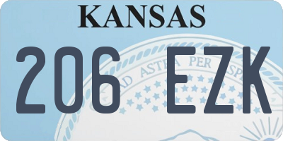 KS license plate 206EZK