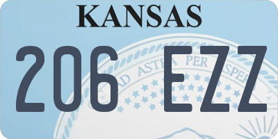KS license plate 206EZZ