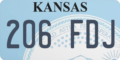 KS license plate 206FDJ