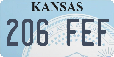 KS license plate 206FEF
