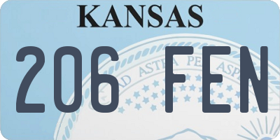 KS license plate 206FEN