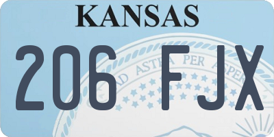 KS license plate 206FJX