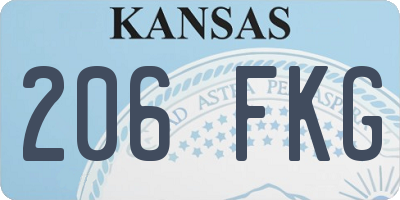 KS license plate 206FKG