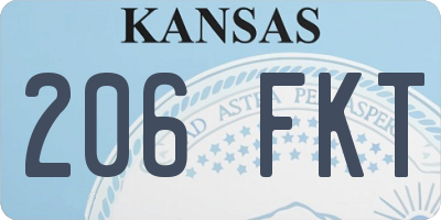 KS license plate 206FKT