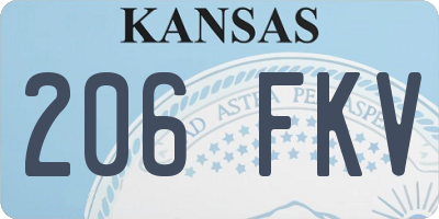 KS license plate 206FKV