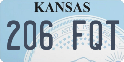 KS license plate 206FQT