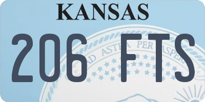 KS license plate 206FTS