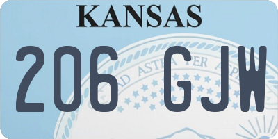KS license plate 206GJW