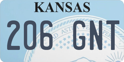 KS license plate 206GNT