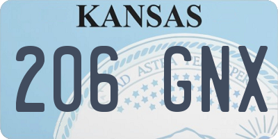 KS license plate 206GNX