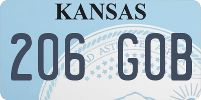 KS license plate 206GOB