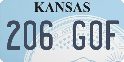 KS license plate 206GOF