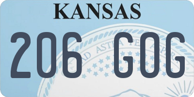 KS license plate 206GOG
