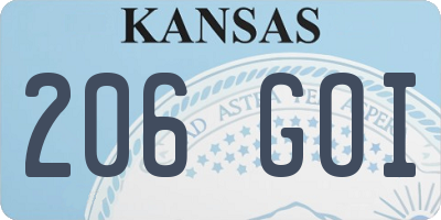 KS license plate 206GOI