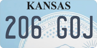 KS license plate 206GOJ