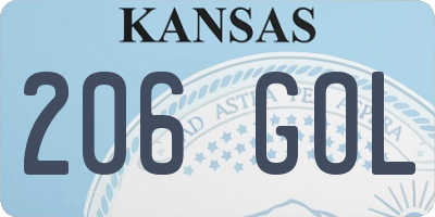 KS license plate 206GOL