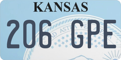 KS license plate 206GPE