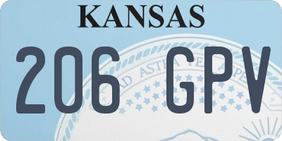KS license plate 206GPV