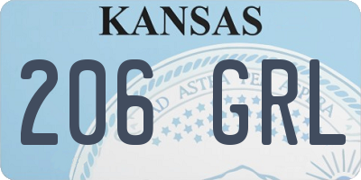 KS license plate 206GRL