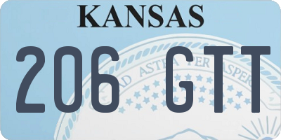 KS license plate 206GTT