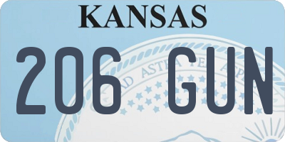 KS license plate 206GUN