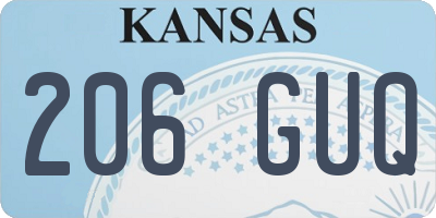 KS license plate 206GUQ