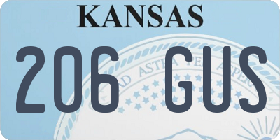 KS license plate 206GUS