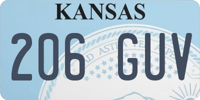 KS license plate 206GUV